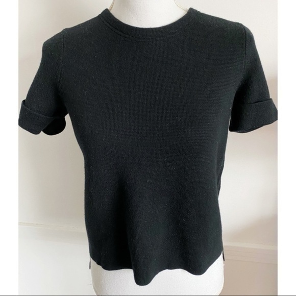 Madewell • Black Knit Crew Neck Short Sleeve Sweater - Picture 1 of 5